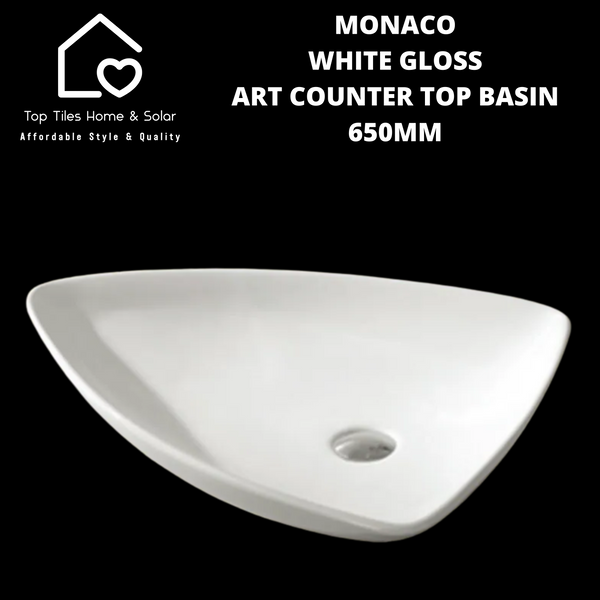 Monaco White Gloss Art Counter Top Basin - 650mm