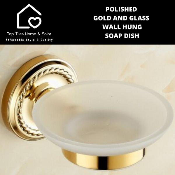 Polished Gold And Glass Wall Hung Soap Dish