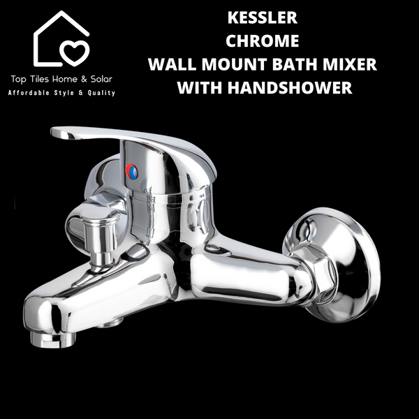 Kessler Chrome Wall Mount Bath Mixer With Handshower