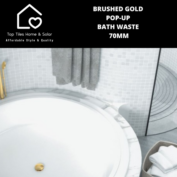 Brushed Gold Pop-Up Bath Waste - 70mm