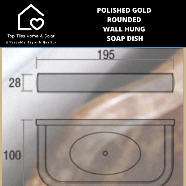 Polished Gold Rounded Wall Hung Soap Dish