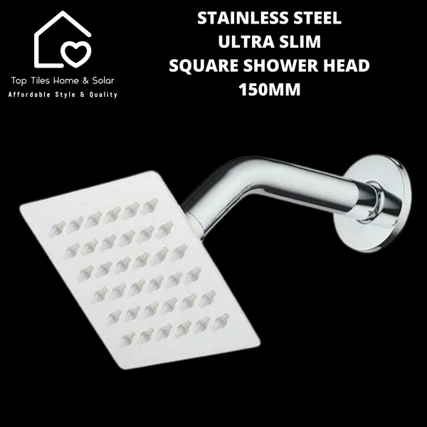 Stainless Steel Ultra Slim Square Shower Head - 150mm