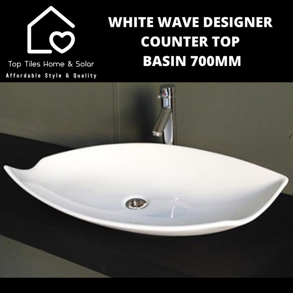 White Wave Designer Counter Top Basin 700mm