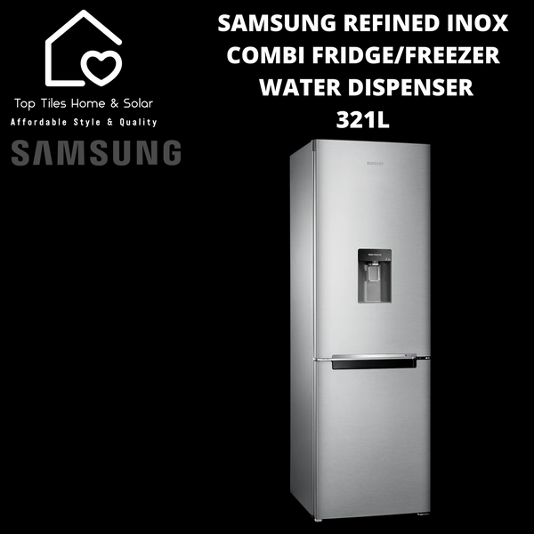 Samsung Refined Inox Combi Fridge/Freezer - 321L Water Dispenser