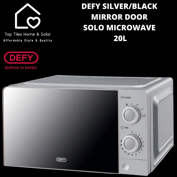 Defy Silver Mirror Door Solo Microwave - 20L DMO381