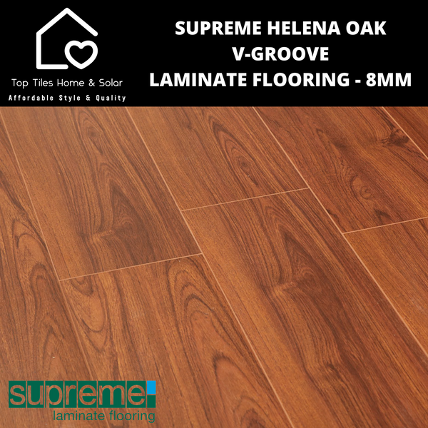 Supreme Helena Oak V-Groove Laminate Flooring - 8mm