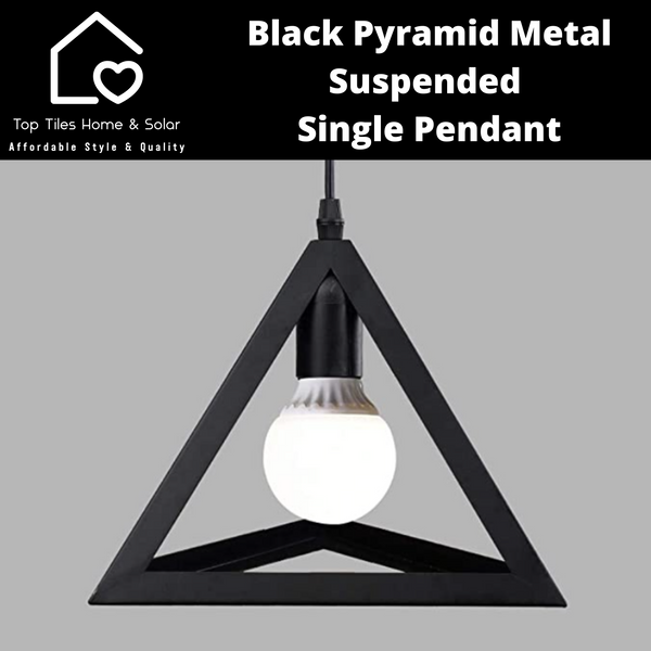 Black Pyramid Metal Suspended Single Pendant