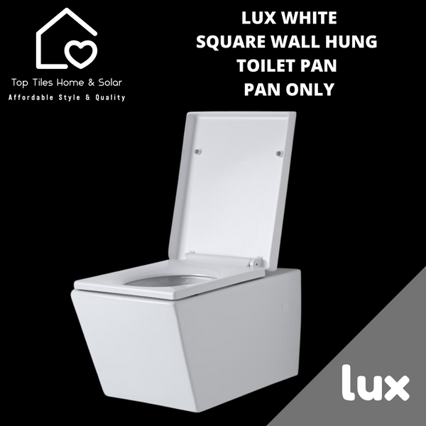 Lux White Squared Wall Hung Toilet Pan - Pan Only