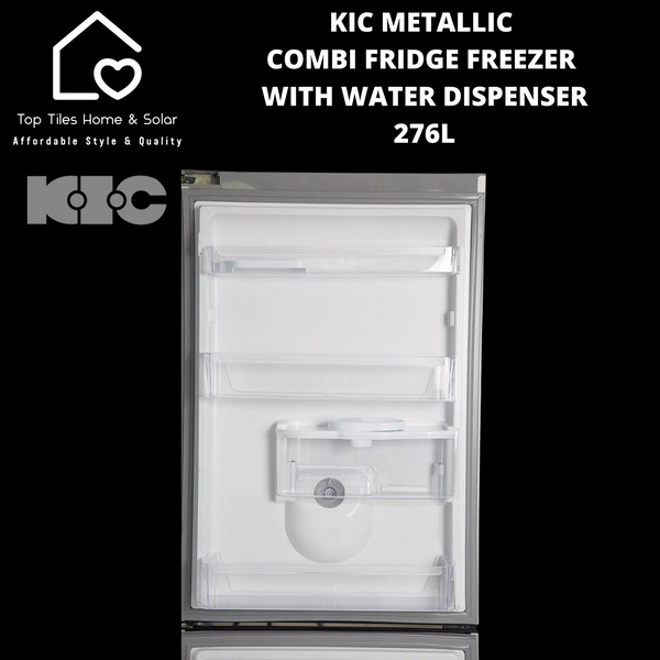 KIC Metallic Combi Fridge Freezer With Water Dispenser- 276L