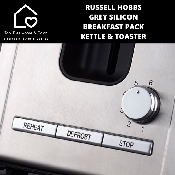 Russell Hobbs Grey Silicon Breakfast Pack - Kettle & Toaster