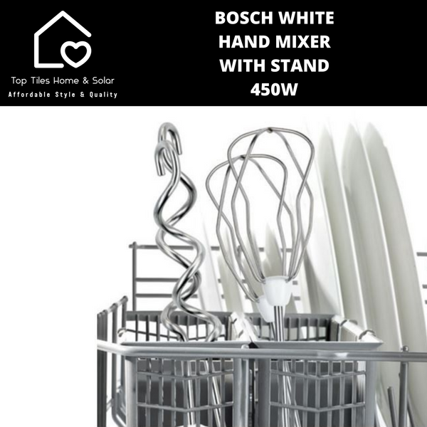 Bosch White Hand Mixer With Stand - 450W