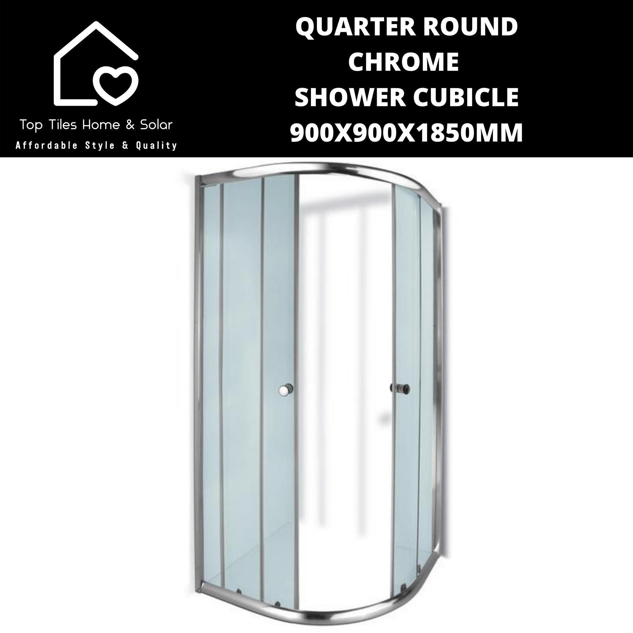 Quarter Round Chrome Shower Cubicle - 900x900x1850mm