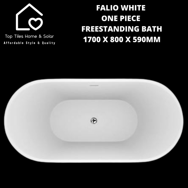 Falio White One Piece Freestanding Bath - 1700 x 800 x 590mm