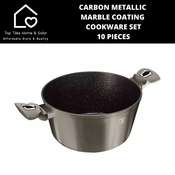 Carbon Metallic Marble Coating Cookware Set - 10 Pieces