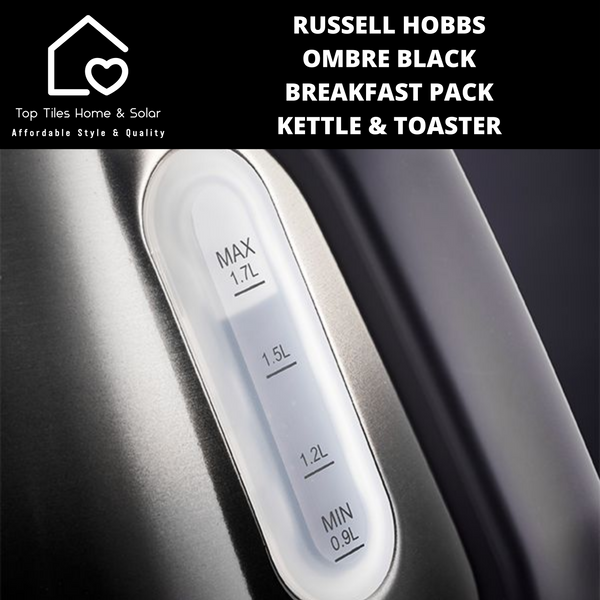 Russell Hobbs Ombre Black Breakfast Pack - Kettle & Toaster