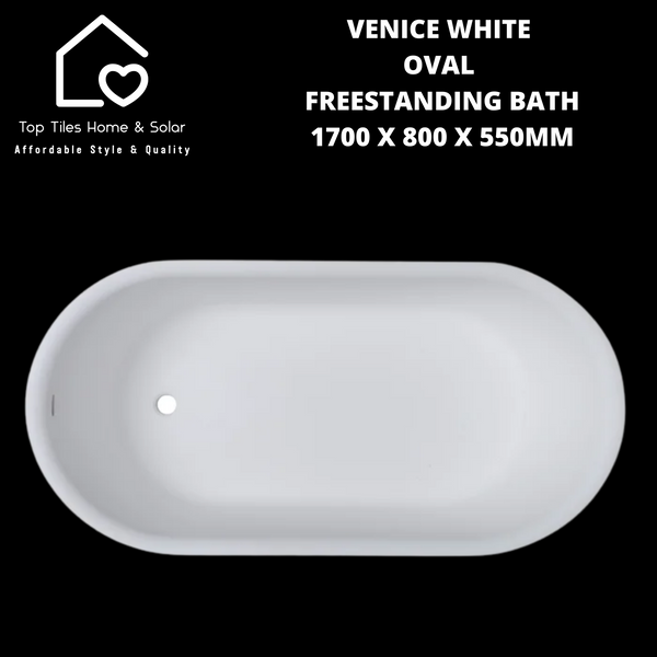 Venice White Oval Freestanding Bath - 1700 x 800 x 550mm