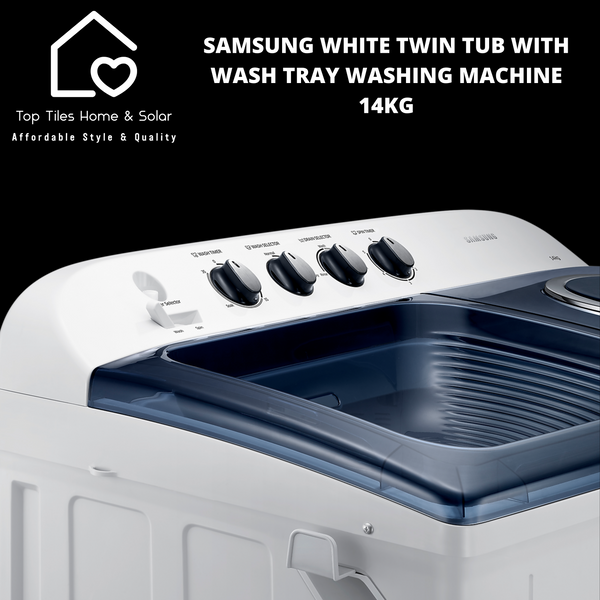 Samsung White Twin Tub With Wash Tray Washing Machine - 14kg