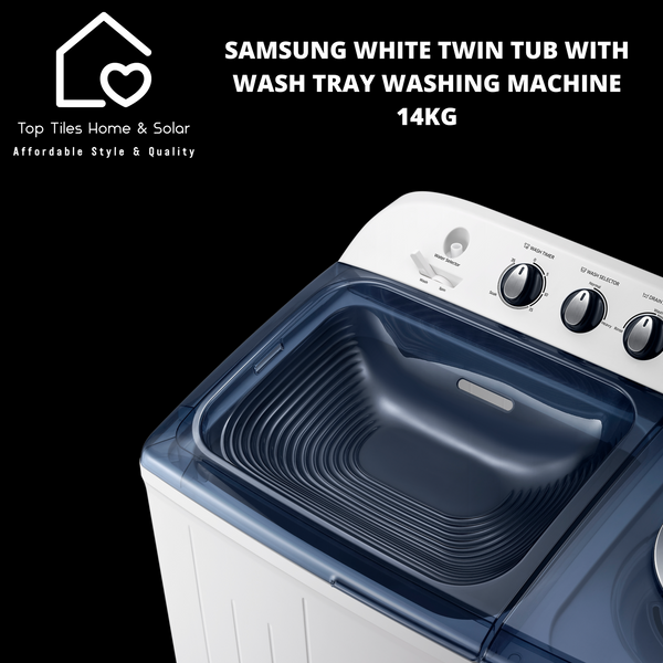 Samsung White Twin Tub With Wash Tray Washing Machine - 14kg