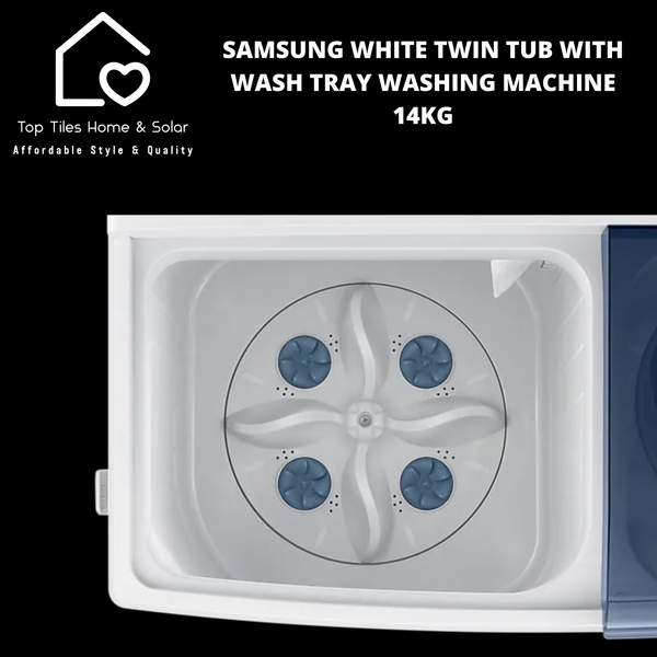 Samsung White Twin Tub With Wash Tray Washing Machine - 14kg