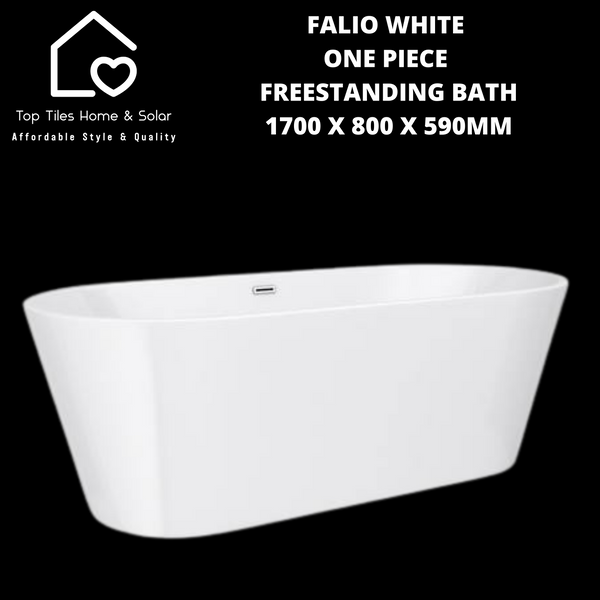 Falio White One Piece Freestanding Bath - 1700 x 800 x 590mm