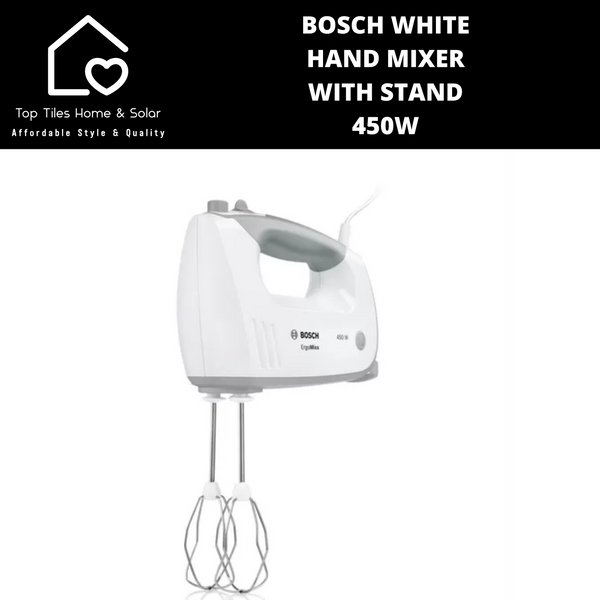 Bosch White Hand Mixer With Stand - 450W