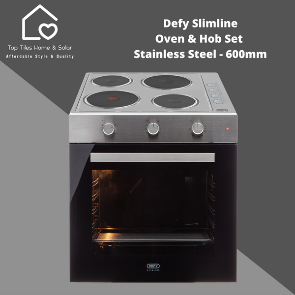 Defy Stainless Steel Slimline Oven & Hob Box Set - 600mm DCB849E