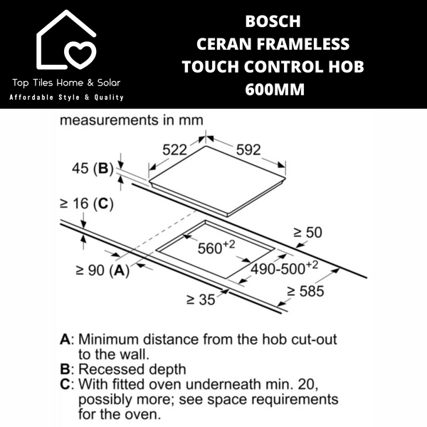 Bosch Series 4 - Ceran Frameless Touch Control Hob 600mm