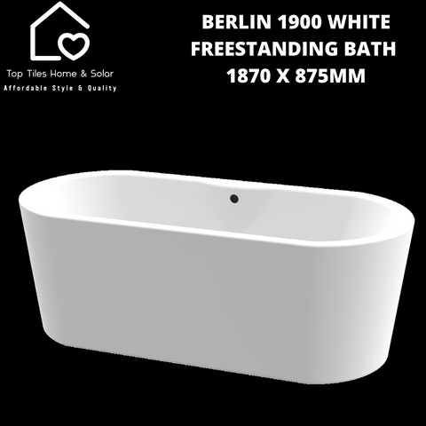 Berlin 1900 White Freestanding Bath - 1870 x 875mm