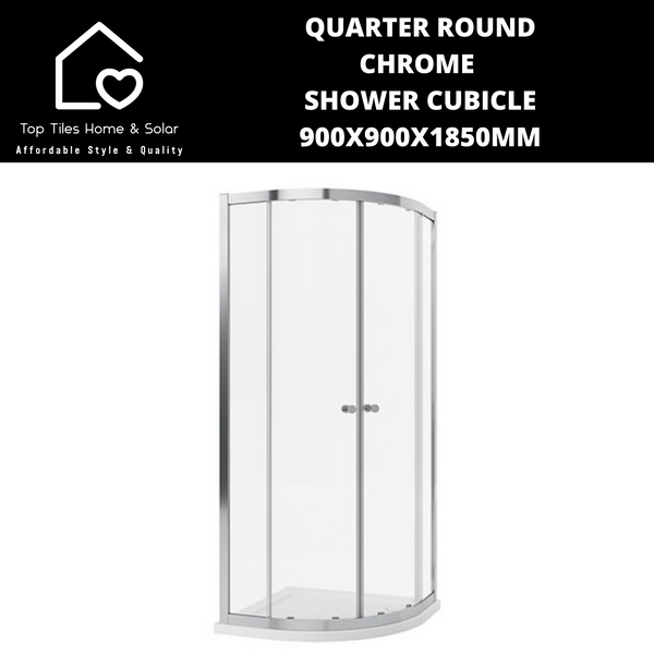 Quarter Round Chrome Shower Cubicle - 900x900x1850mm