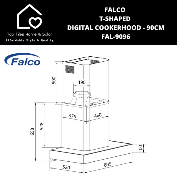 Falco T-Shaped Digital Cookerhood - 90cm FAL-9096