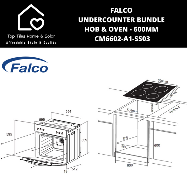 Falco Undercounter Bundle Hob & Oven - 600mm CM6602-A1-SS03