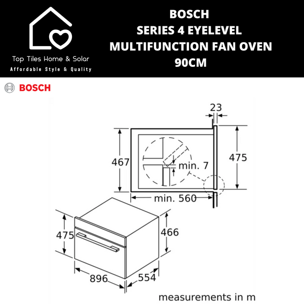 Bosch Series 4 - Eyelevel Multifunction Fan Oven - 90cm