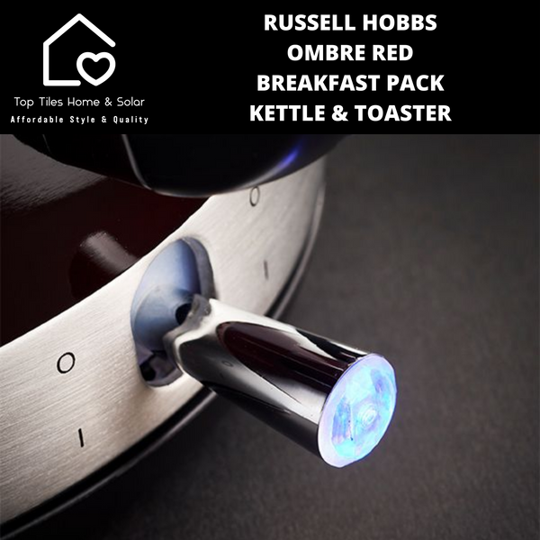 Russell Hobbs Ombre Red Breakfast Pack - Kettle & Toaster