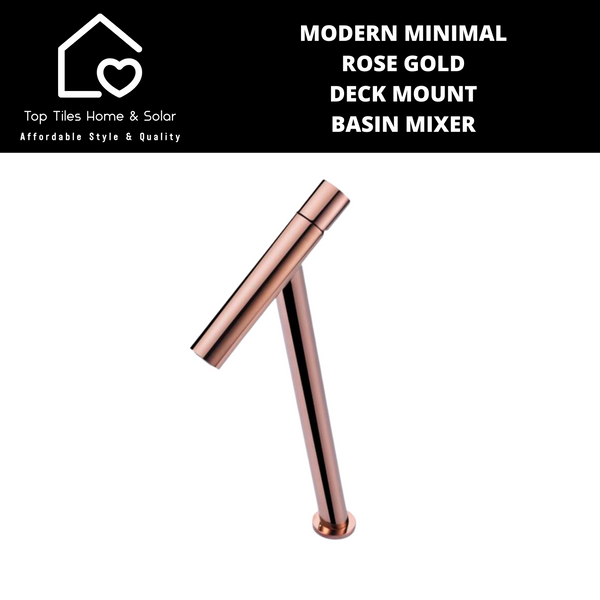 Modern Minimal Rose Gold Deck Mount Basin Mixer