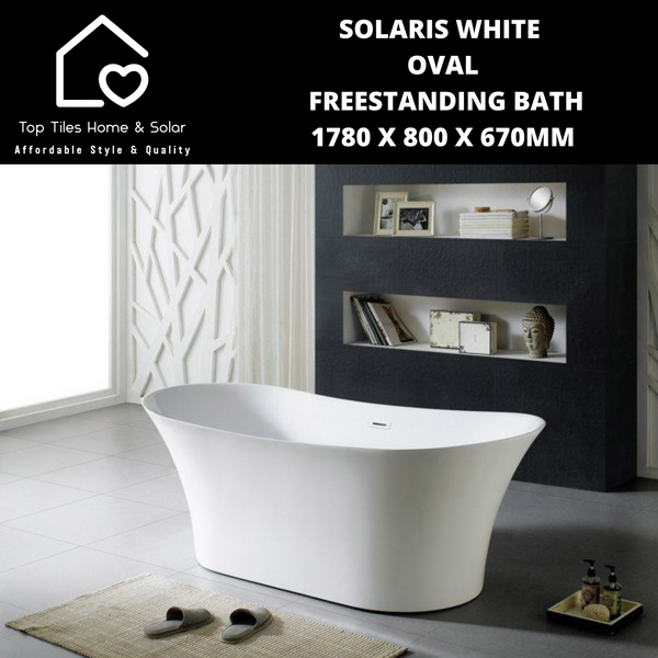 Solaris White Oval Freestanding Bath - 1780 x 800 x 670mm