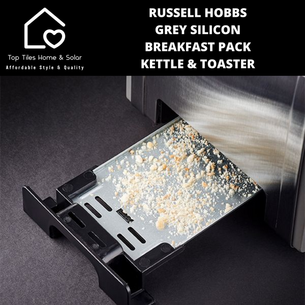 Russell Hobbs Grey Silicon Breakfast Pack - Kettle & Toaster