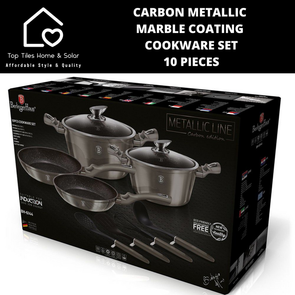 Carbon Metallic Marble Coating Cookware Set - 10 Pieces