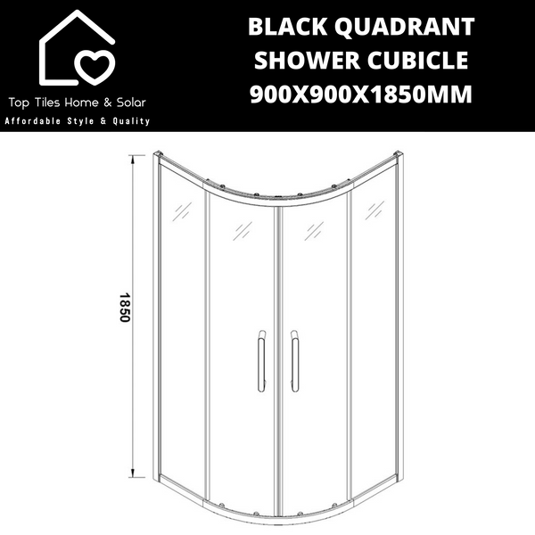 Black Quadrant Shower Cubicle - 900x900x1850mm