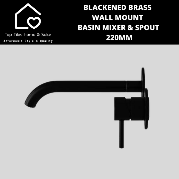 Black Wall Mount Basin Mixer With Swivel Spout - 220mm