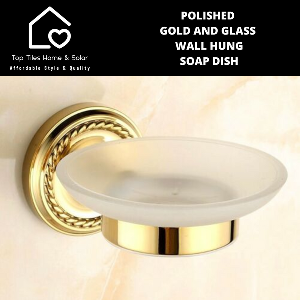 Polished Gold And Glass Wall Hung Soap Dish