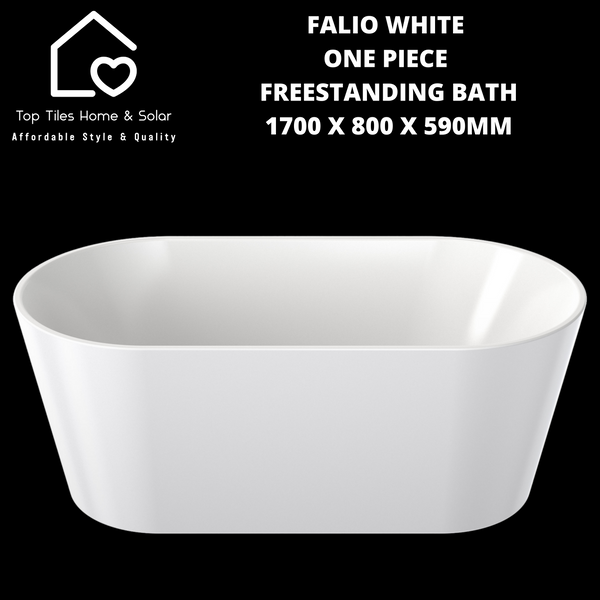 Falio White One Piece Freestanding Bath - 1700 x 800 x 590mm