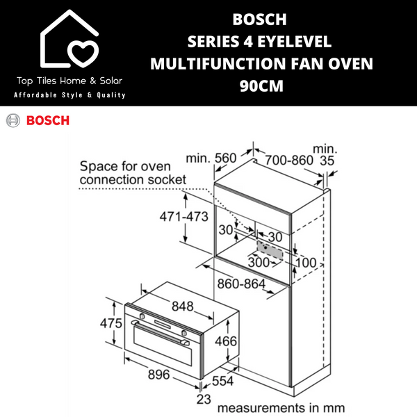 Bosch Series 4 - Eyelevel Multifunction Fan Oven - 90cm