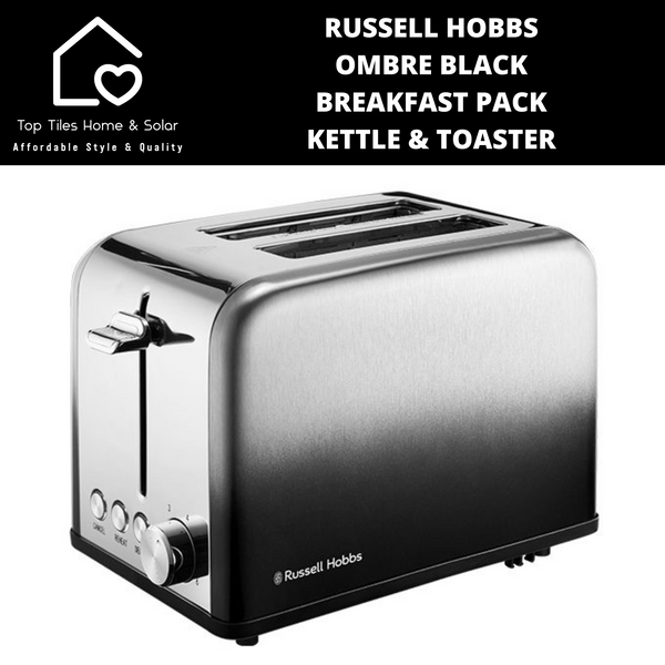 Russell Hobbs Ombre Black Breakfast Pack - Kettle & Toaster