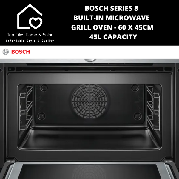 Bosch Series 8 - Built-in Microwave Grill Oven - 60 x 45cm - 45L CAPACITY