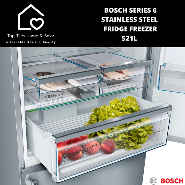 Bosch Series 6 - Stainless Steel Fridge Freezer - 521L