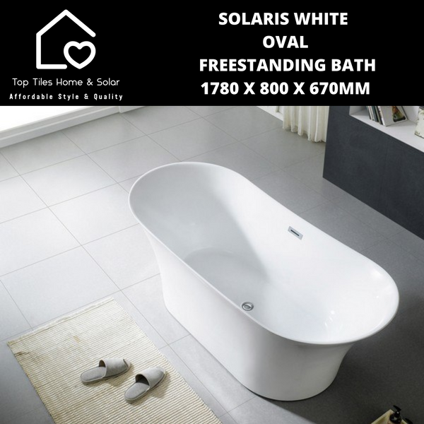 Solaris White Oval Freestanding Bath - 1780 x 800 x 670mm