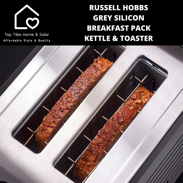 Russell Hobbs Grey Silicon Breakfast Pack - Kettle & Toaster