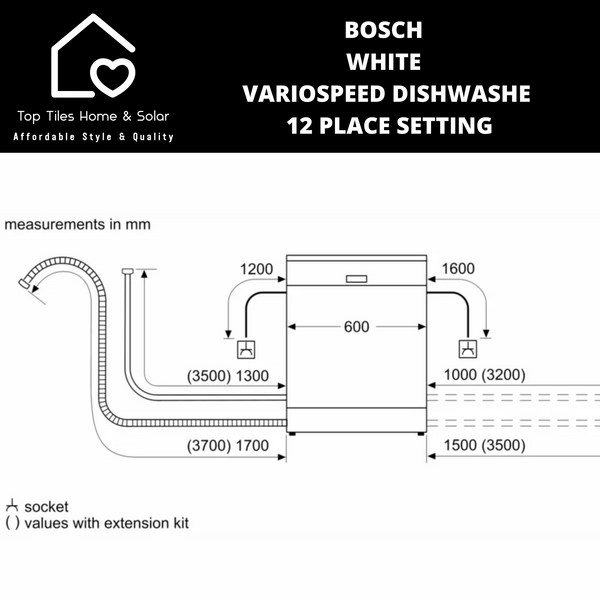 Bosch Series 2 - White VarioSpeed Dishwasher - 12 Place Setting