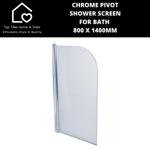 Chrome Pivot Shower Screen For Bath - 800 x 1400mm