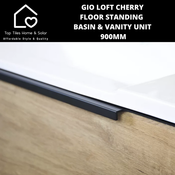 Gio Loft Cherry Floor Standing Basin & Vanity Unit -  900mm